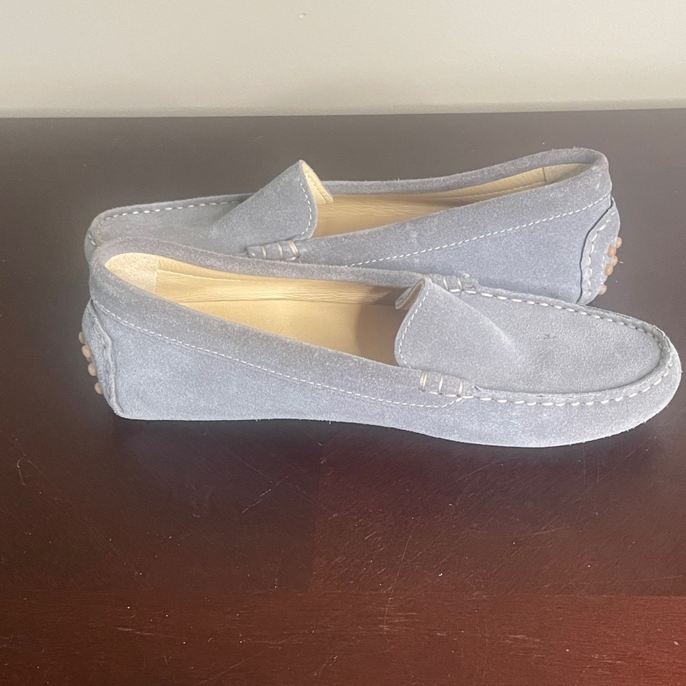 M. Gemi Women's Suede Moccasins - Light Gray